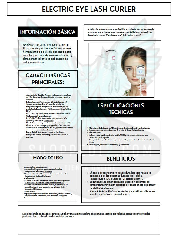 RIZADOR DE PESTAÑAS ELECTRICO PORTATIL